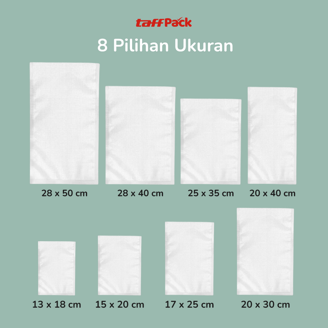 Gambar produk TaffPACK Plastik Vacuum Makanan Sealer Storage Bag 100 PCS 28x40cm - HK-08