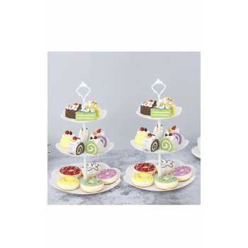 Gambar produk AXOP Rak Kue Susun 3 Tingkat Dessert Cake Rack Table Layer Round - A-13