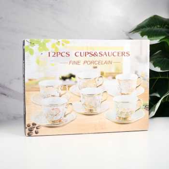 Gambar produk SUNFILI Set Cangkir Kopi Keramik 6in1 European Style Coffee Cup 90ml - B151