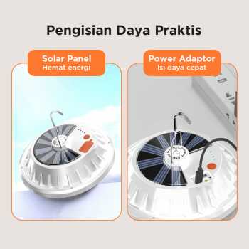Gambar produk Pocketman Lampu LED Camping Waterproof Solar Emergency Cool White - HS-V62