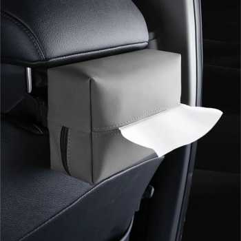 Gambar produk KUSH Tempat Tisu Mobil Multifunctional Car Tissue Box Nappa Leather - K-7