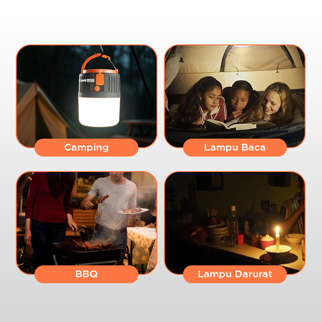 Gambar produk RDE Lampu LED Camping Tenda Solar Waterproof Cool White 4.5V 10W - HS-V65
