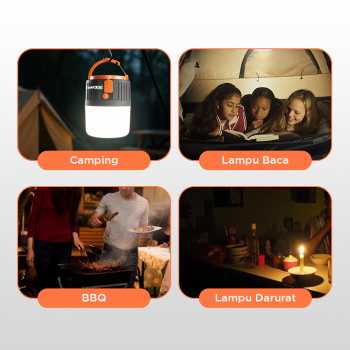 Gambar produk RDE Lampu LED Camping Tenda Solar Waterproof Cool White 4.5V 10W - HS-V65