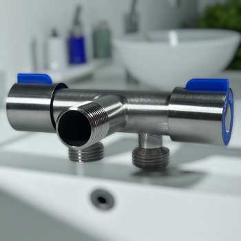 Gambar produk WASHON Keran Air Faucet 2in1 Water Mop Pool Handheld Stainless Steel - A1