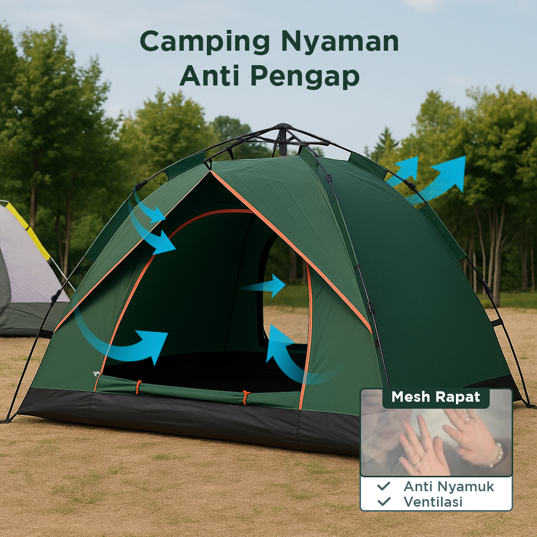 Gambar produk AstaGear Tenda Camping Lipat Otomatis 3-4 Orang Single Layer - SH-014
