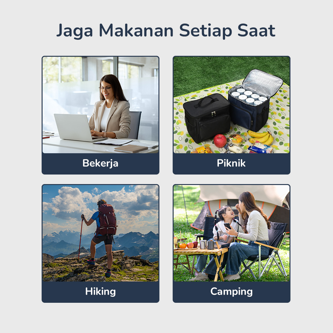Gambar produk MYLO Tas Bekal Tahan Panas Dingin Insulated Cooler Bag 27.5x20x22.5cm - M457A