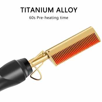 Gambar produk HAOYUMA Catokan Sisir Pelurus Rambut Straightening Comb Adjustable 40W - H1110