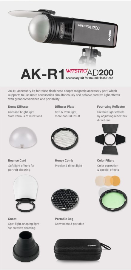 Gambar produk Godox Set Aksesoris Flash Lighting Kamera for AD200 H200R V1 - AK-R1