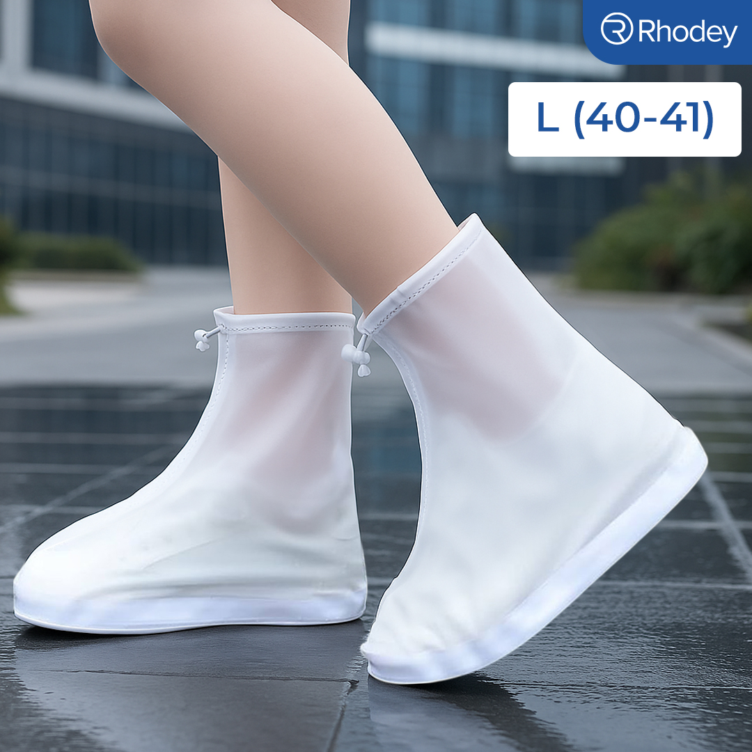 Gambar produk Rhodey Jas Hujan Sepatu Anti Air Shoes Cover PVC with Zipper L 40-41 - FV031