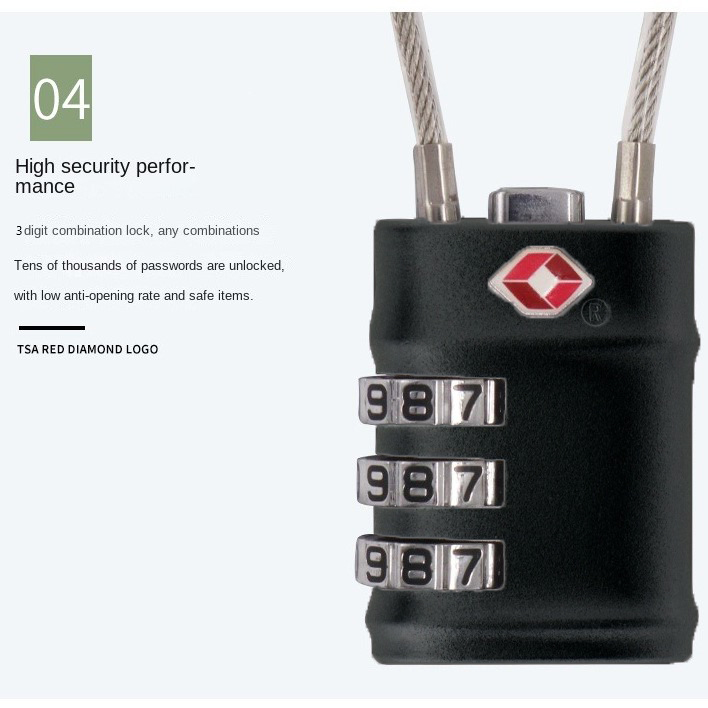 Gambar produk CoolCell Gembok Koper Angka 3 Digit Suitcase Password TSA Lock - TSA007