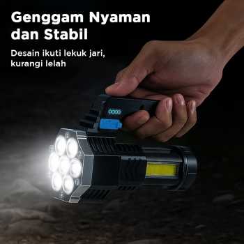 Gambar produk TANJE Senter LED USB Rechargeable Flashlight XPE 7 Head COB Light - T700