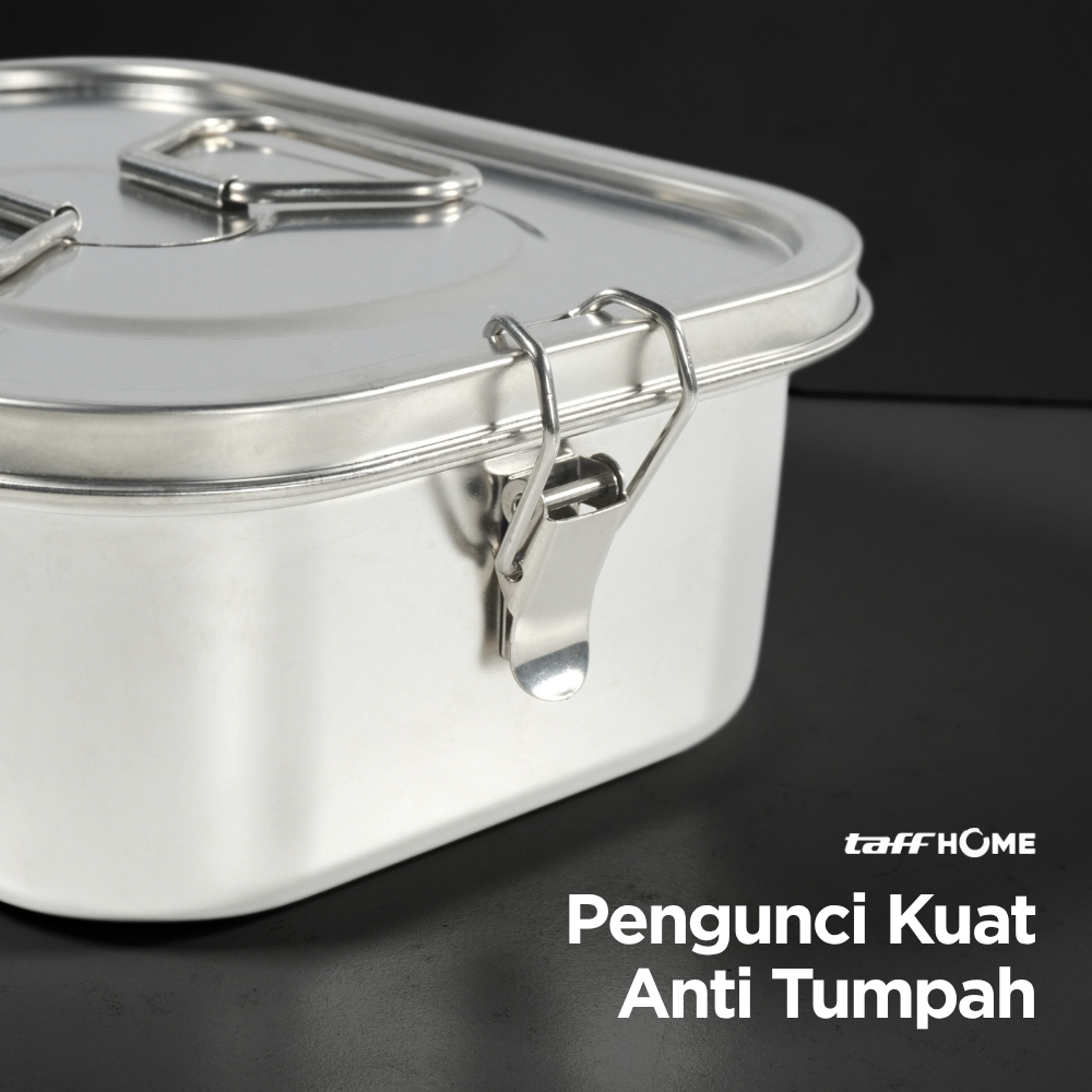 Gambar produk TaffHOME Kotak Makan Lunch Box Stainless Steel 304 2L Triple Compartment - HS233