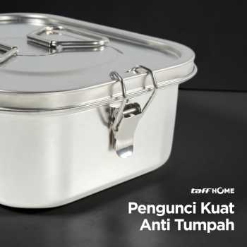 Gambar produk TaffHOME Kotak Makan Lunch Box Stainless Steel 304 2L Triple Compartment - HS233