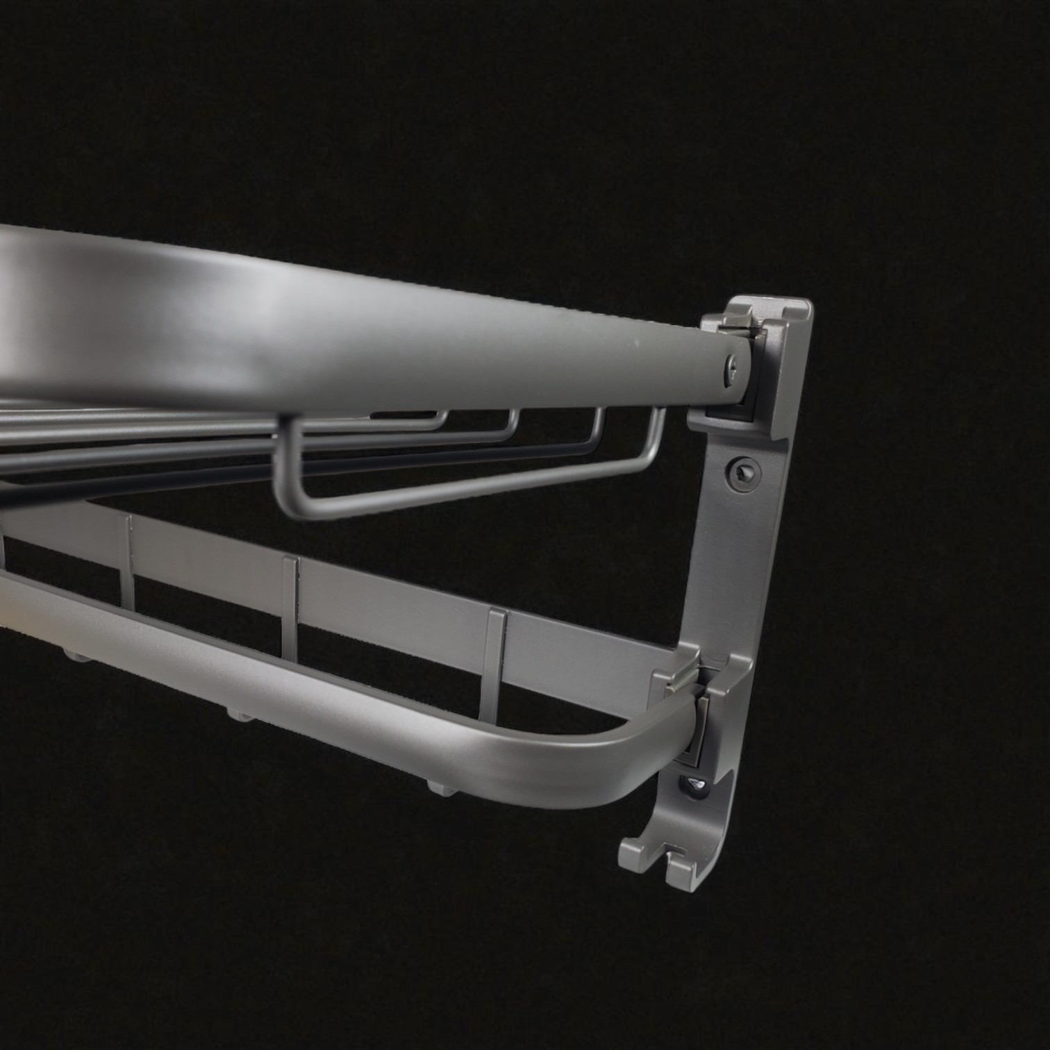 Gambar produk KABEI Rak Dinding Kamar Mandi 2 Layer Gantungan Handuk Lipat Aluminium - KB57