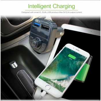 Gambar produk JINSERTA Bluetooth Audio Receiver FM Transmitter USB Charger - X8