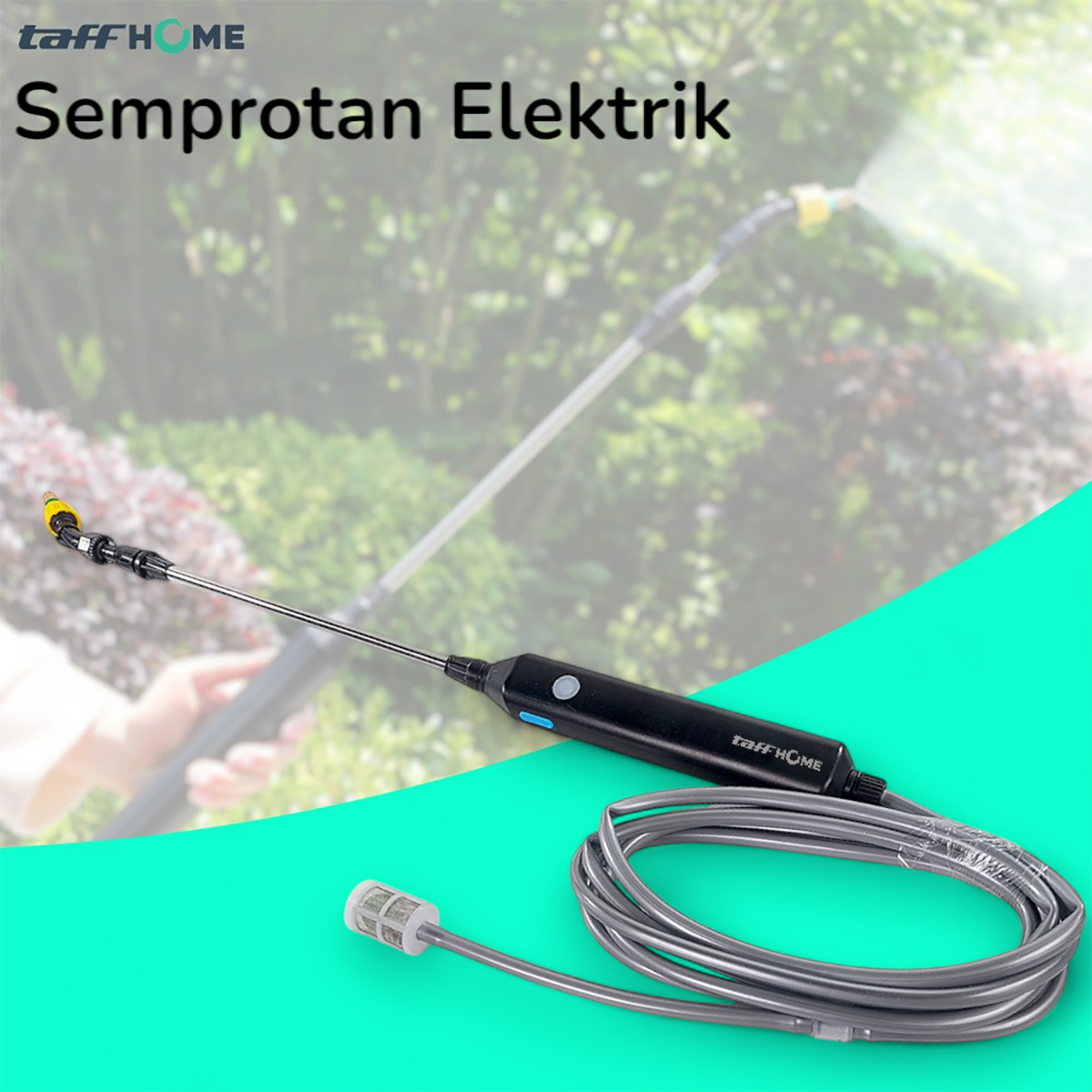 Gambar produk TaffHOME Semprotan Penyiram Tanaman Elektrik Adjustable Stick Spray Selang 5M - MX37