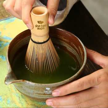 Gambar produk One Two Cups Set Matcha Teh 4in1 Chasen Whisk Chawan Chashaku Chakoshi - N41