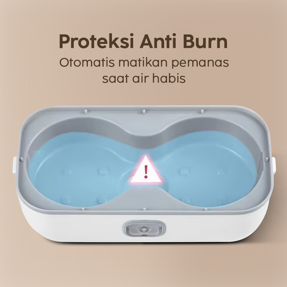 Gambar produk ANYTRP Kotak Makan Pemanas Elektrik Single Layer Lunch Box 2 Bowl 1.2L - DFH-C01