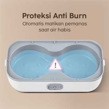 Gambar produk ANYTRP Kotak Makan Pemanas Elektrik Single Layer Lunch Box 2 Bowl 1.2L - DFH-C01