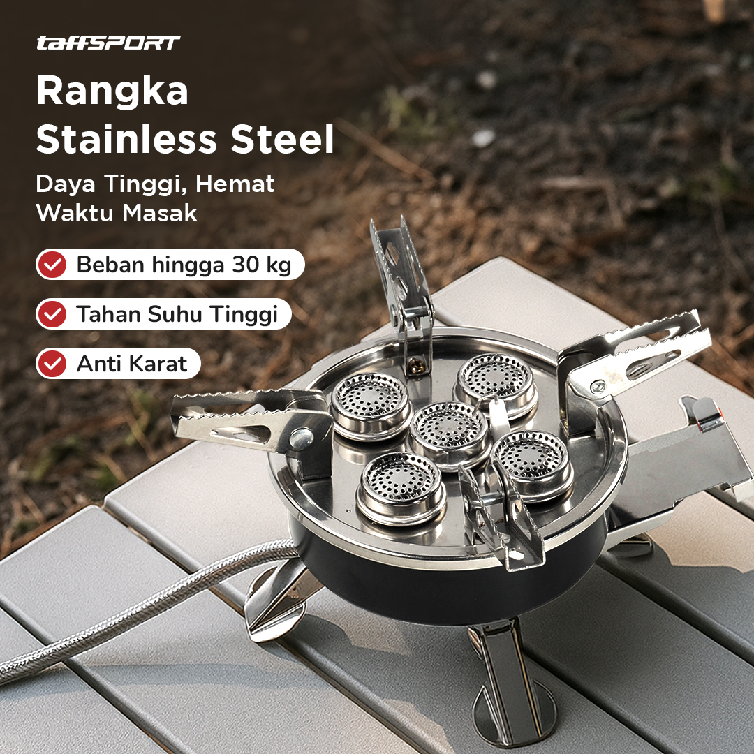 Gambar produk TaffSPORT Kompor Gas Portable Lipat 5 Burner Ultralight Camping Stove - WS542