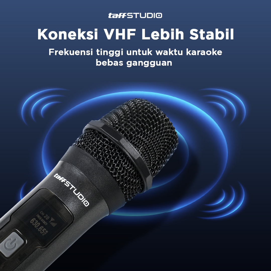 Gambar produk TaffSTUDIO Microphone Karaoke Wireless Rechargeable 2 Ch 2.4GHz 2 PCS - SM2
