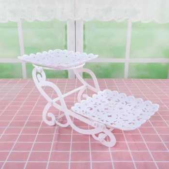 Gambar produk TALON Rak Kue Susun 2 Tingkat Multi Layer Bicycle Cake Fruit Tray Square - INU114