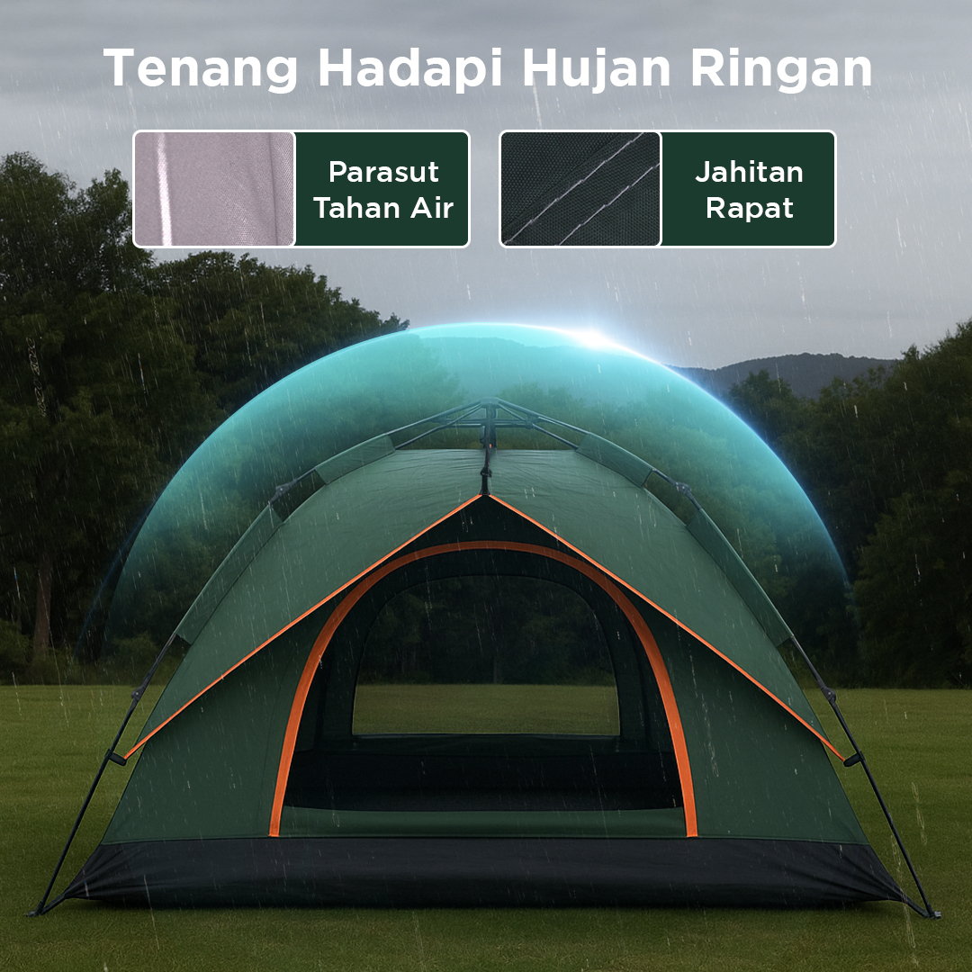 Gambar produk AstaGear Tenda Camping Lipat Otomatis 3-4 Orang Single Layer - SH-014