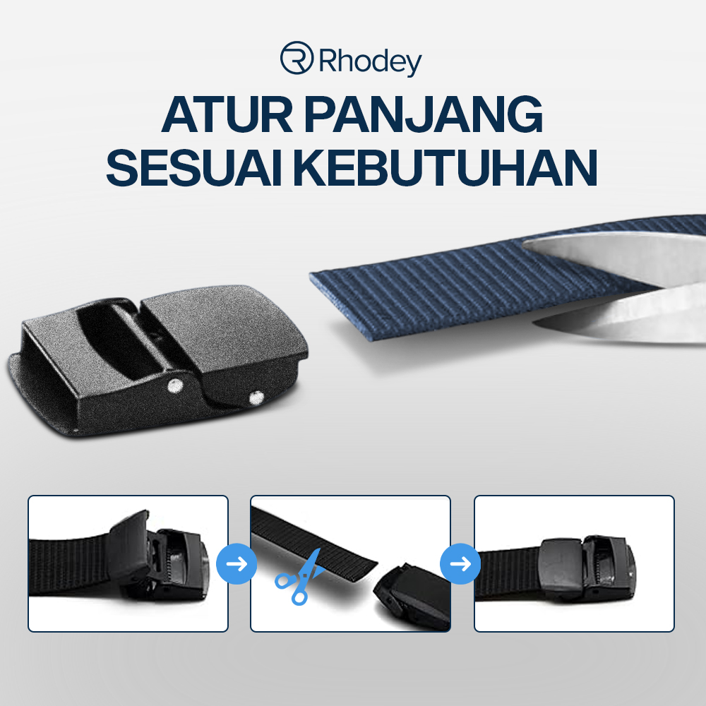 Gambar produk Rhodey Tali Ikat Pinggang Pria Anti X-Ray Plastik Automatic Buckle - 899
