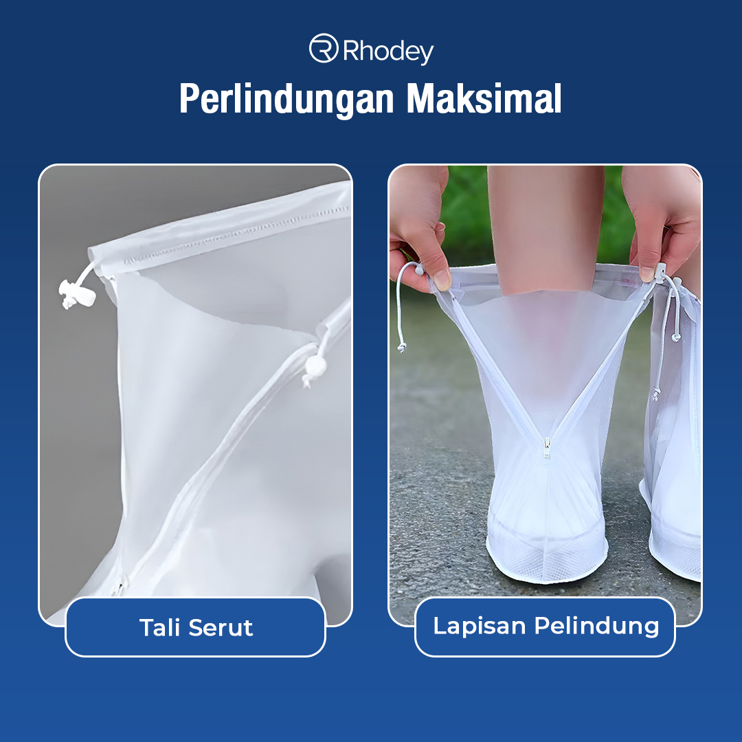 Gambar produk Rhodey Jas Hujan Sepatu Anti Air Shoes Cover PVC with Zipper XXL 44-45 - FV031