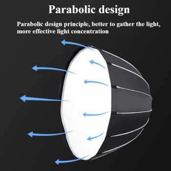 Gambar produk SOFTA Payung Softbox Reflector Parabolic Baorong Mount 90cm - ST90