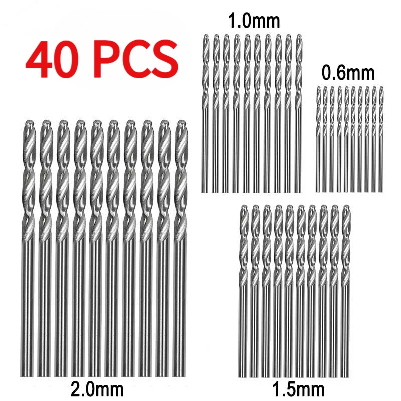 Gambar produk JIGONG Mata Bor Drill HSS Twist Drill Bit 0.6-2.0mm 40 PCS - QST-H20
