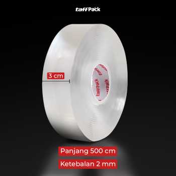 Gambar produk TaffPACK Double Tape Perekat No Trace Adhesive Washable Sticker 500x3cm - J007
