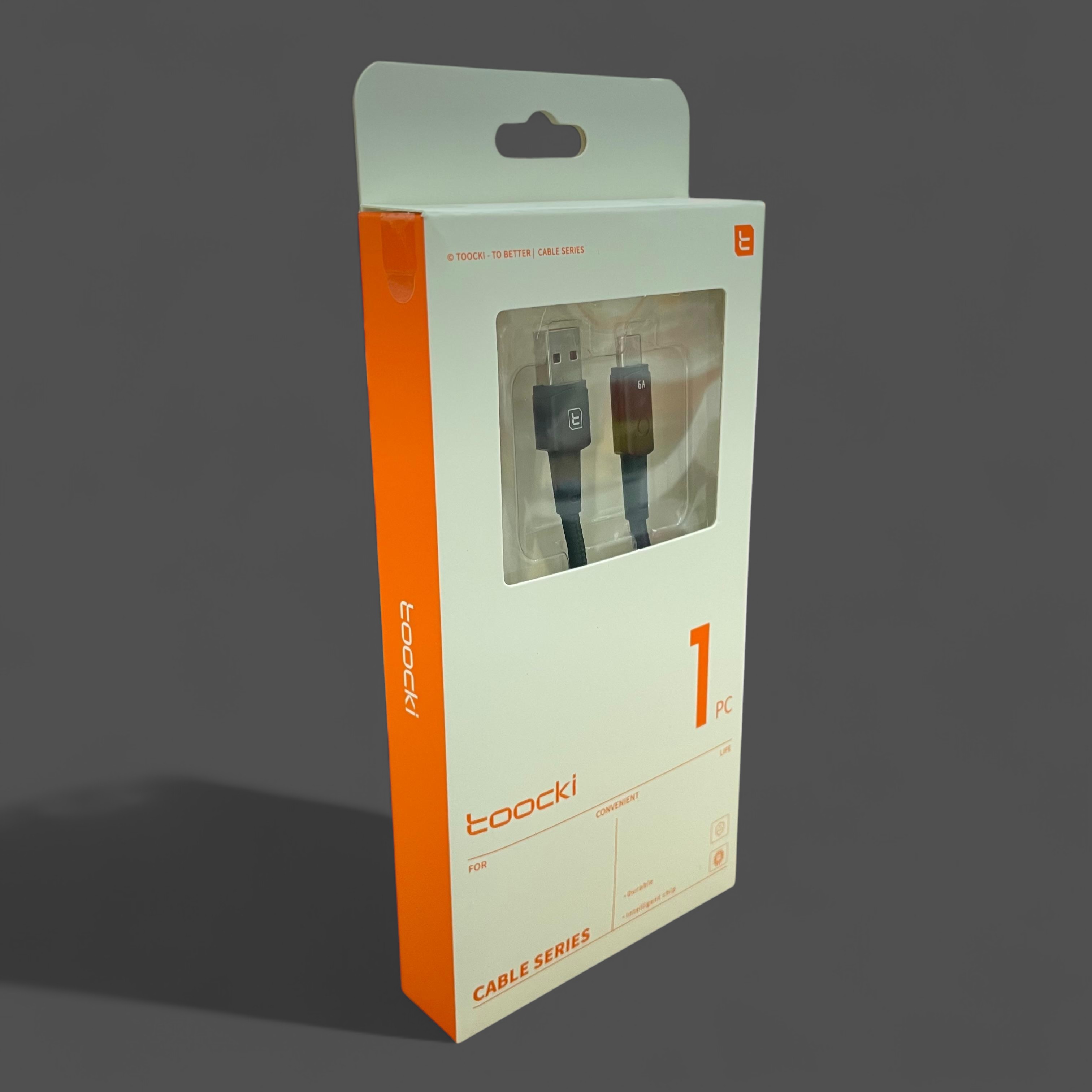 Gambar produk Toocki Kabel Data USB Type-C Fast Charging Braided LED Light 66W 6A 1M - TQ-X02