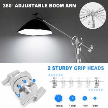 Gambar produk SHBACK Light Stand Tripod Studio Foldable 3.3M with Extension Arm - SB574