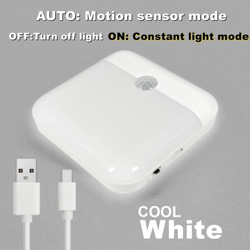 Gambar produk JHYANG Lampu Tidur LED Motion Sensor Bedroom Kitchen Wardrobe Light Cool White - F6