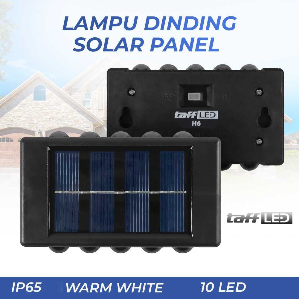 Gambar produk TaffLED Lampu Dinding Solar Outdoor Modern IP65 600mAh Warm White 10 LED - H6