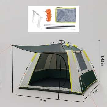 Gambar produk HOUKAI Tenda Camping Lipat Otomatis 3-4 Orang Waterproof - YZTP