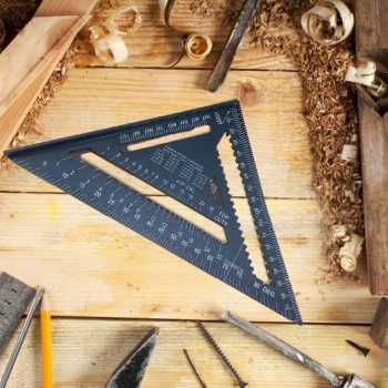 Gambar produk VKTECH Penggaris Siku Mistar Triangle Ruler Aluminium 7 Inch - A10D01