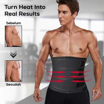 Gambar produk Noocuxuekon Korset Pembentuk Badan Pria Abdominal Waist Belt 3 Strip L - JL16