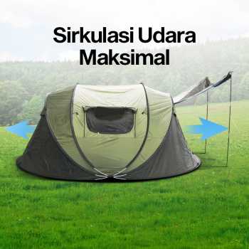 Gambar produk KingRunning Tenda Camping Lipat Otomatis 3-4 Orang Single Layer - S-T414