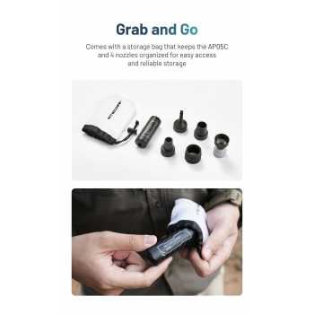 Gambar produk NITECORE Pompa Angin Elektrik Portable Air Pump Carbon Fiber 2.7 kPa - AP05C