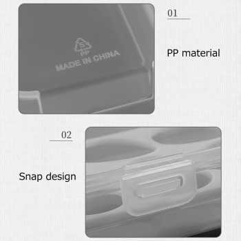 Gambar produk Gingira Tempat Telur Plastik 3 Sekat Portable Egg Box Shockproof - GG3