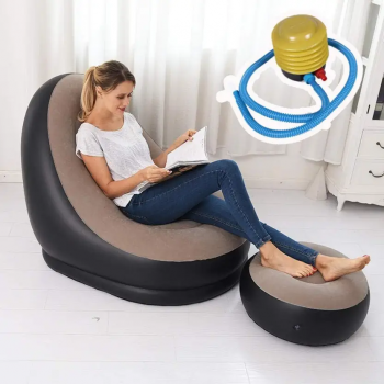 Gambar produk FMA Inflatable Lazy Sofa Chair PVC with Comfortable Leg Stool - FM-CHP