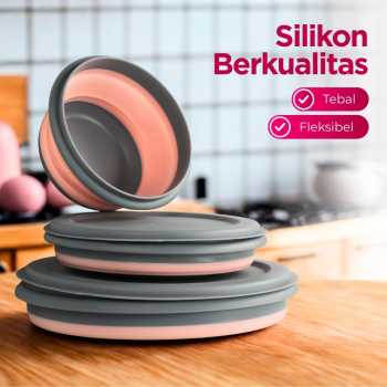 Gambar produk LORV Kotak Makan Lunch Box 3in1 Foldable Silicone 300ml 600ml 1200ml - B1