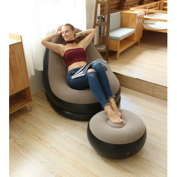 Gambar produk FMA Inflatable Lazy Sofa Chair PVC with Comfortable Leg Stool - FM-CHP