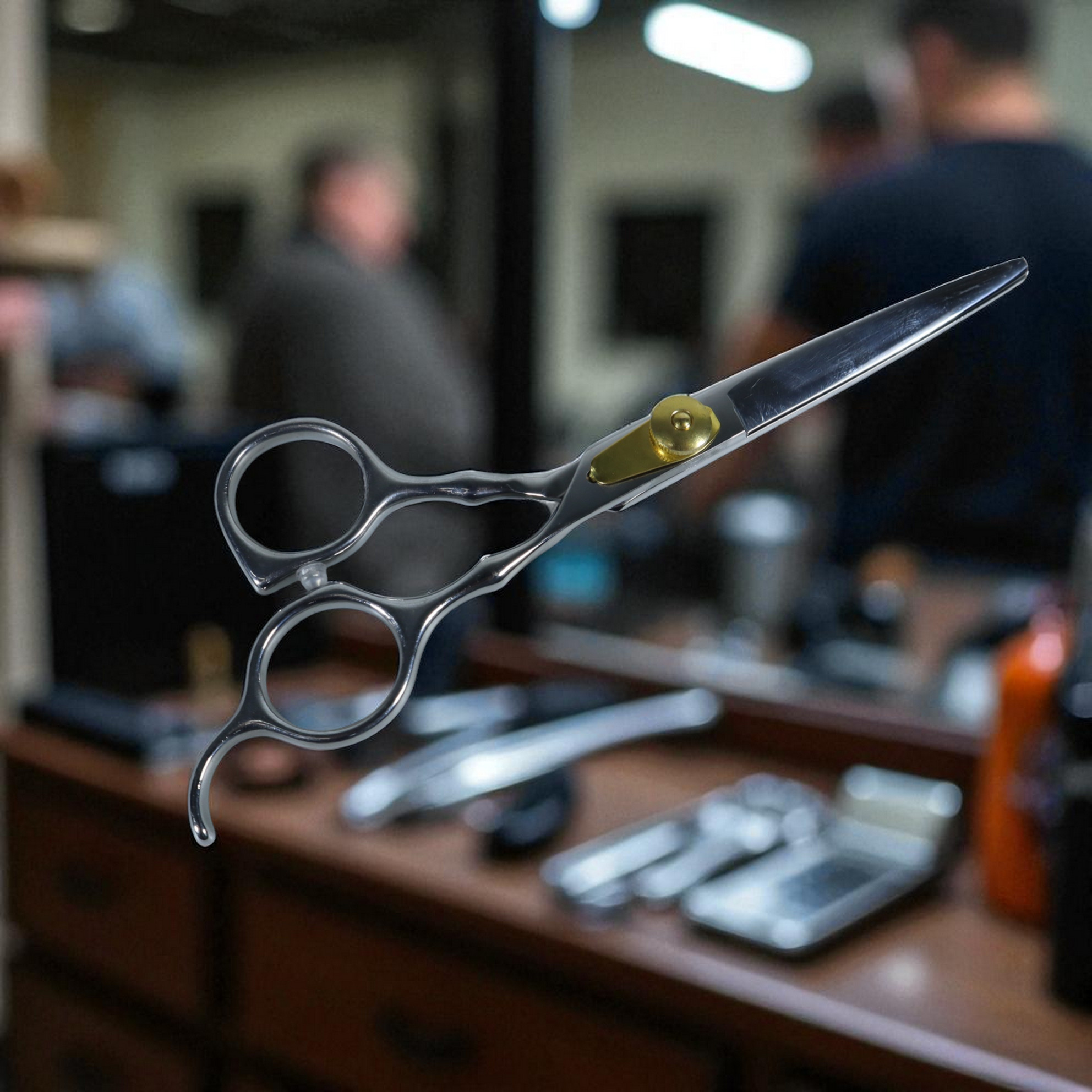 Gambar produk AQIABI Gunting Rambut Lurus Oil Quenching Stainless Steel 4Cr13 6 Inch - AQ6