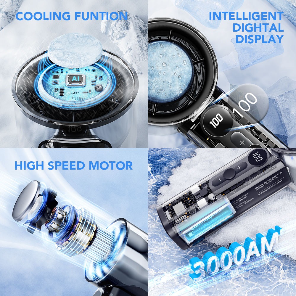 Gambar produk OSBORN Kipas Mini Portable Handheld Fan Ice Compress 3000mAh - O-65