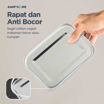 Gambar produk TaffHOME Kotak Makan Lunch Box Stainless Steel 304 2 Grid 1400ml - UP-14