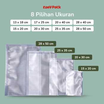 Gambar produk TaffPACK Plastik Vacuum Makanan Sealer Storage Bag 100 PCS 28x50cm - HK-08
