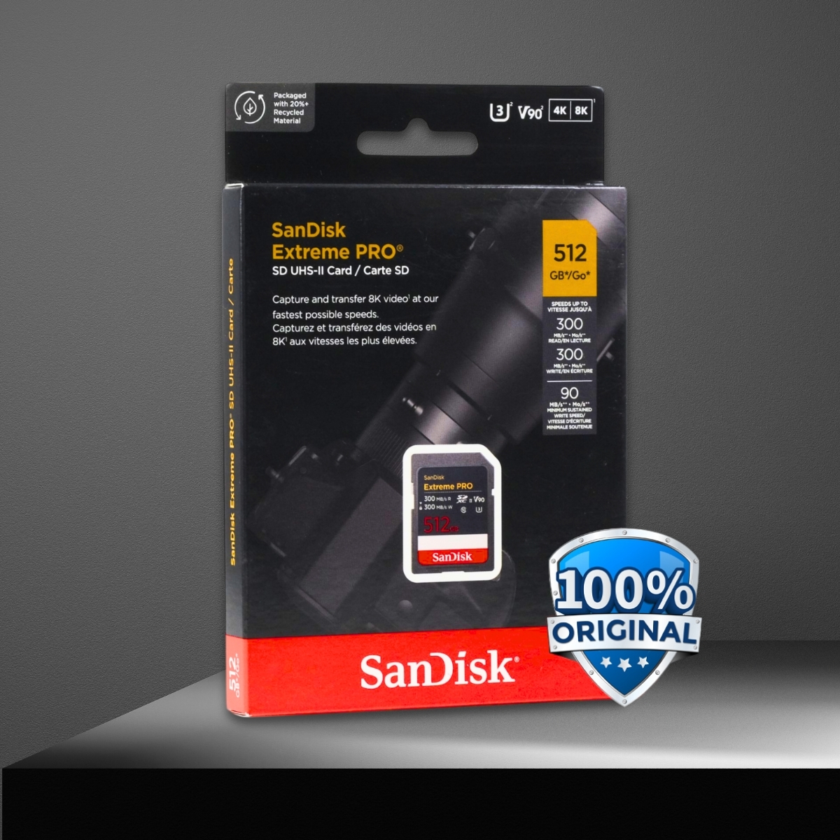 Gambar produk SanDisk Extreme Pro SDXC UHS-II Card U3 Class 10 300MB/s 512GB - SDSDXDM